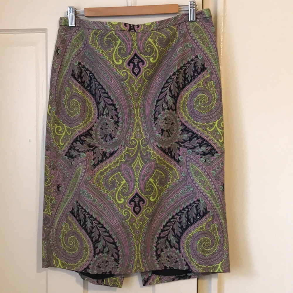 J Crew Paisley Pencil Skirt
